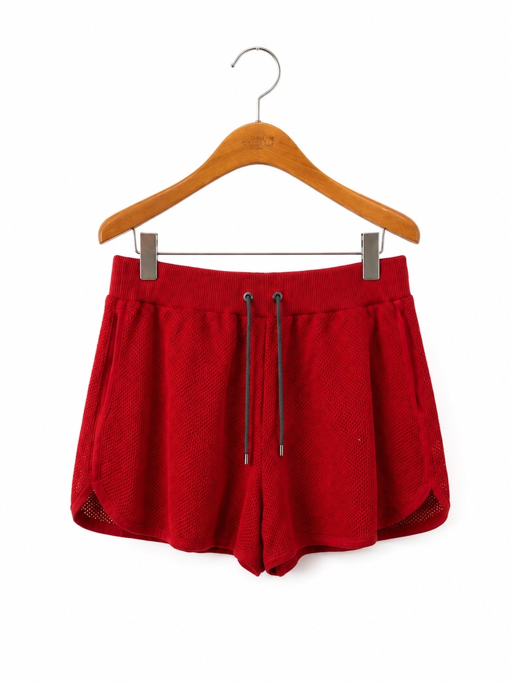 🚩steal Brunello Cucinelli Red Mesh Drawstring Athletic Shorts